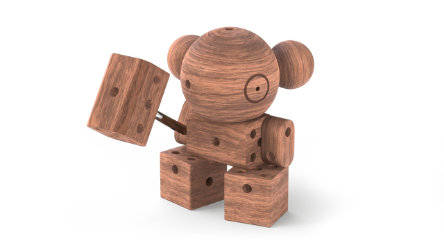 Træfigur skabt ud fra WoodMee® byggesæt