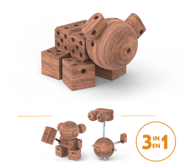 TraeByggesaet Til Traehund - Kreativt Legetoej For Børn og voksne. Dansk design. Byg 3 modeller.